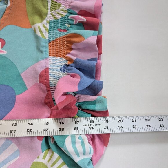 Michelle McDowell Everly Dress Size Medium Colorful Tiered With Ruffle Sleeve - Picture 8 of 9